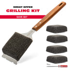 Bristle Free Grill Brush + 4 Replacement Heads