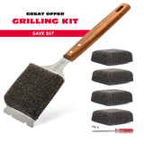 Bristle Free Grill Brush + 4 Replacement Heads