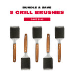 5 Pack - Bristle Free Grill Brushes and Scraper