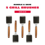 5 Pack - Bristle Free Grill Brushes and Scraper