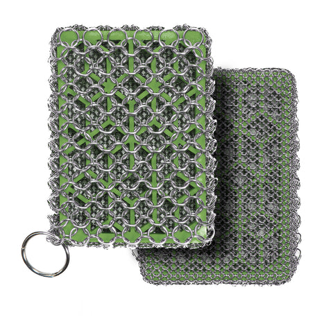 Cast Iron Cleaner Chainmail Scrubber, Chain Mail Scrubber with